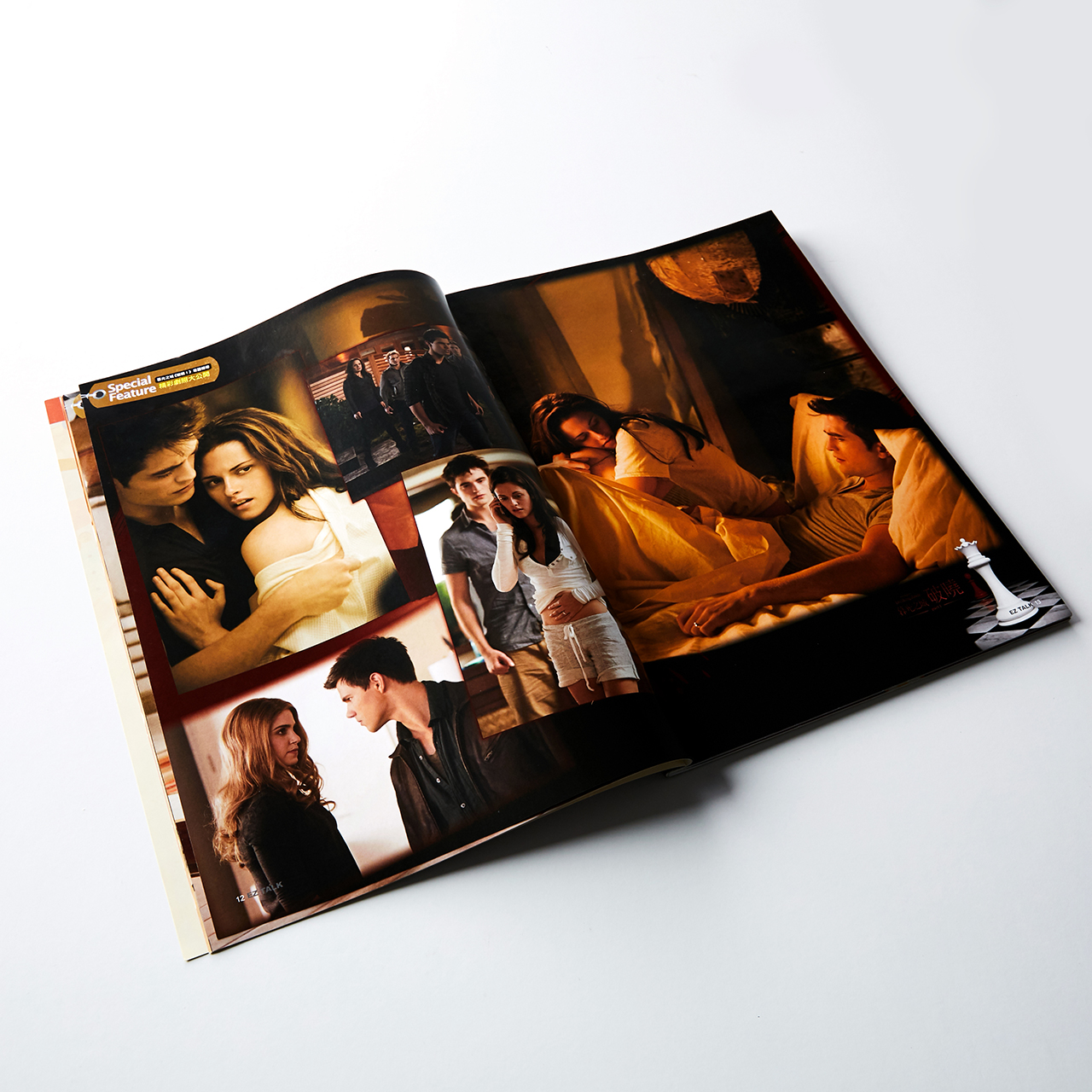 Robert Pattinson as Twilight character over story layout design on magazine public in Taiwan in 2011